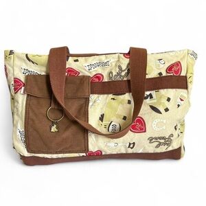 Rare y2k Vintage Paul Frank Western Charm Horse Print Zip Canvas Tote Bag 2005